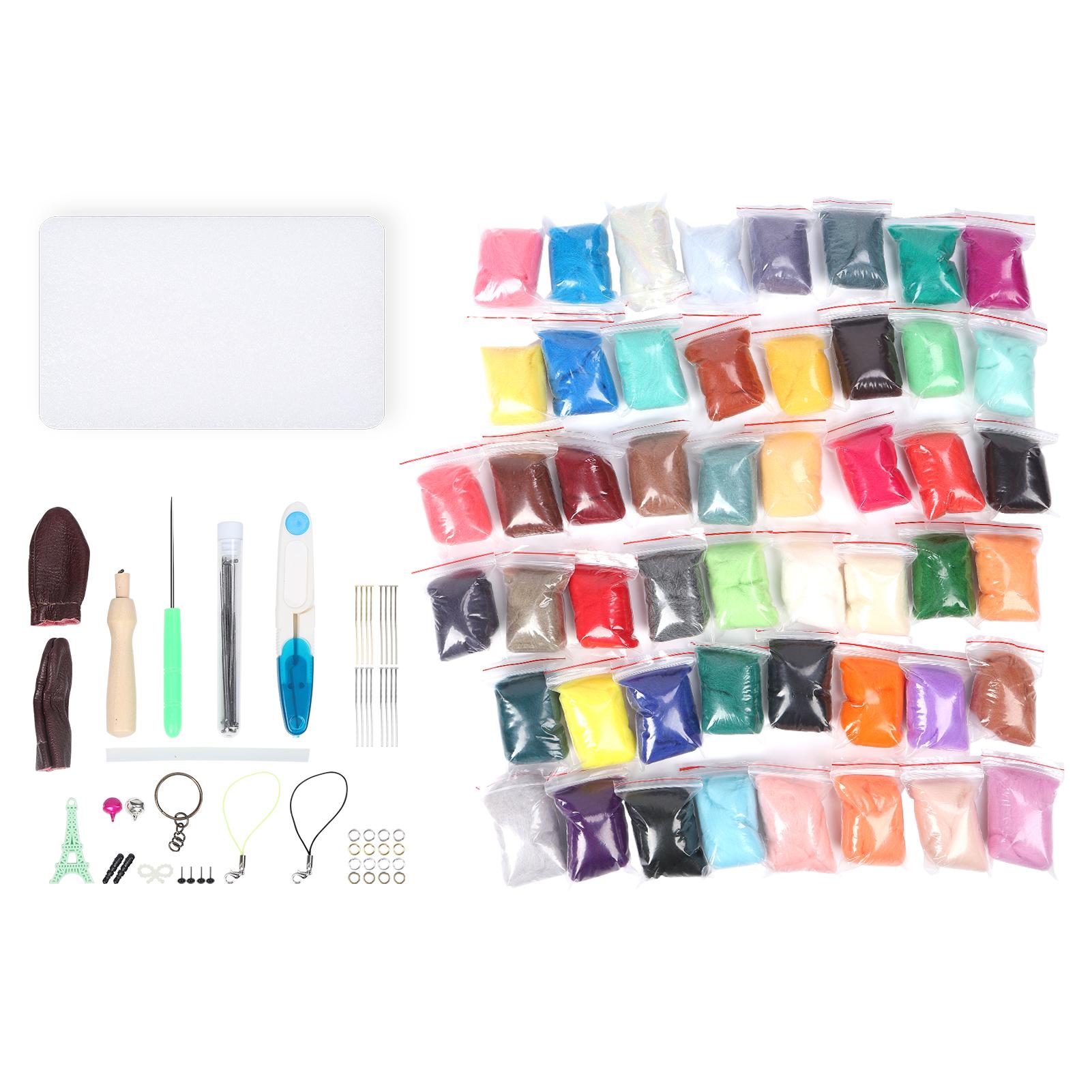 

Набор для валяния из шерсти и игл 50 цветов 5 г Инструменты для валяния для игрушек ручной работы своими руками