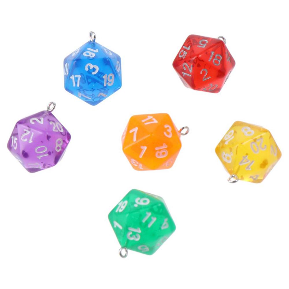 

20pcs Transparent Polyhedral Dice Charms for Jewelry Making Keychain DIY