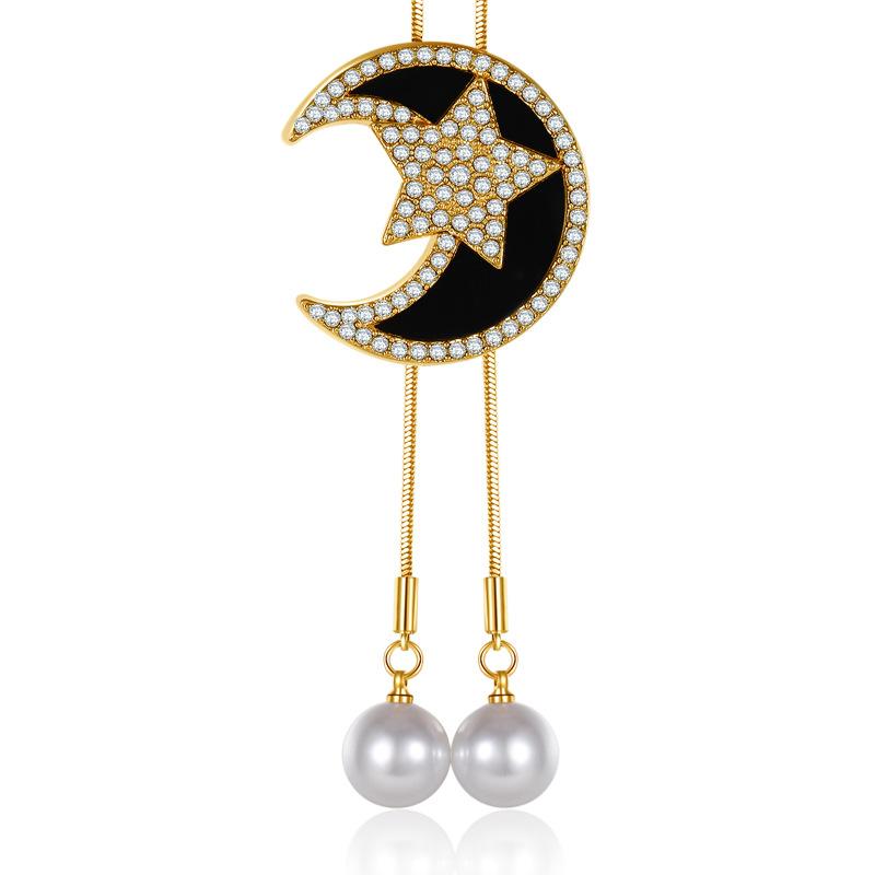 Fashionable Japanese Star and Moon Tassel Long Fashion Accessories Pendant Necklace