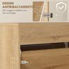 Mirrored Shoe Rack, 3 Flap Drawers, 9 Pairs, Wood, 65x17x114.5cm, Wood Color