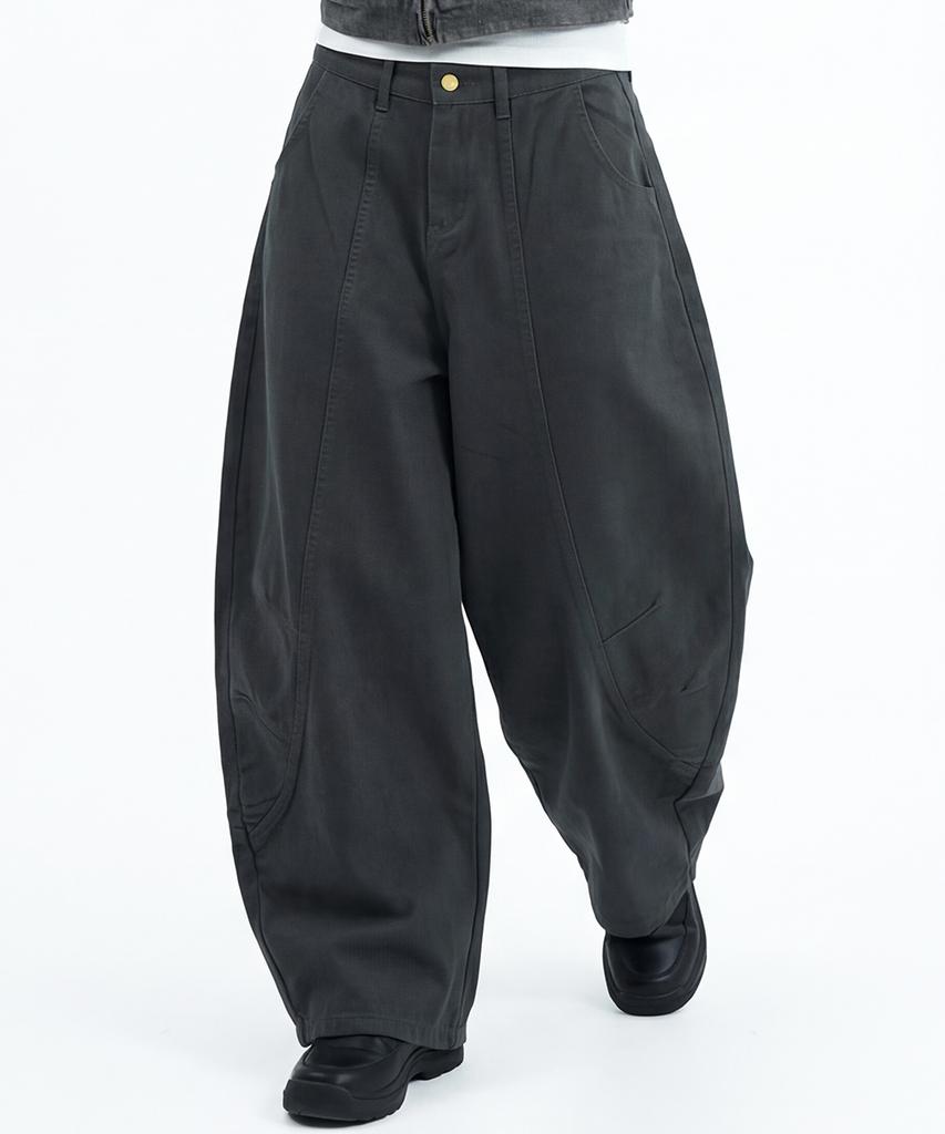 ARTISTWEAR [Atw] Voluminous Wide Fit Cotton Curved Pants - 2 Colors