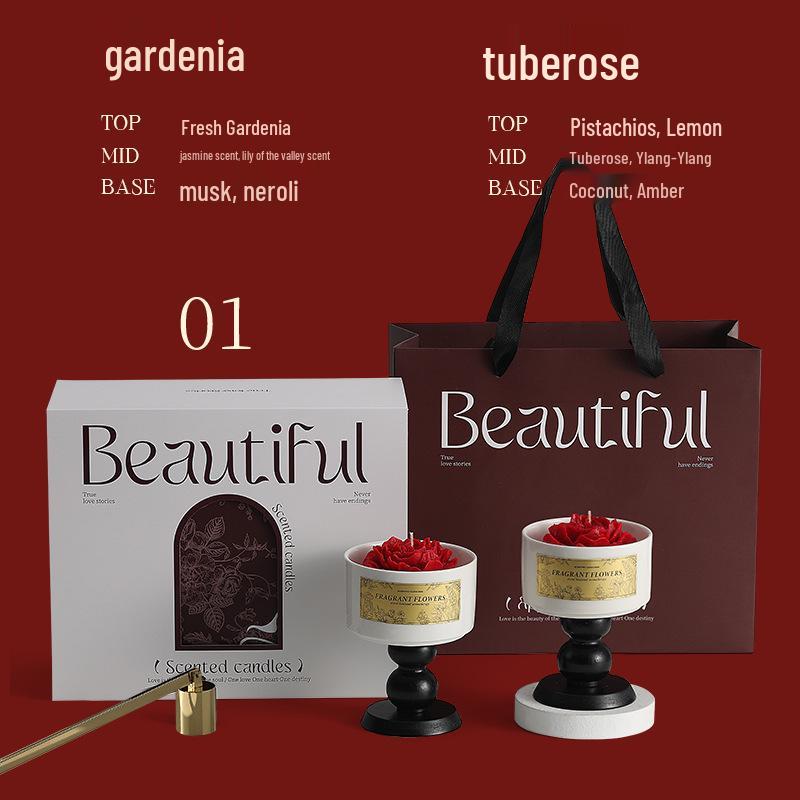 Premium Camellia Scented Candle Gift Set - Soy Wax Wedding Decoration, Birthday & Party Favor.