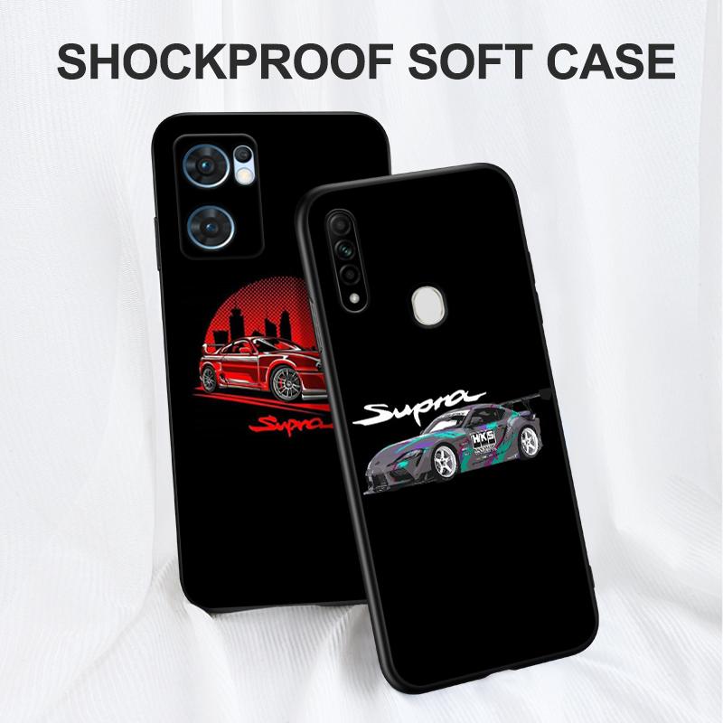 Schwarzes TPU-Gehäuse für Realme 2 3 3i 5i 5s 6s 7i 6 7 8 8i pro 4g 5g Abdeckung HKS Supra 2JZ