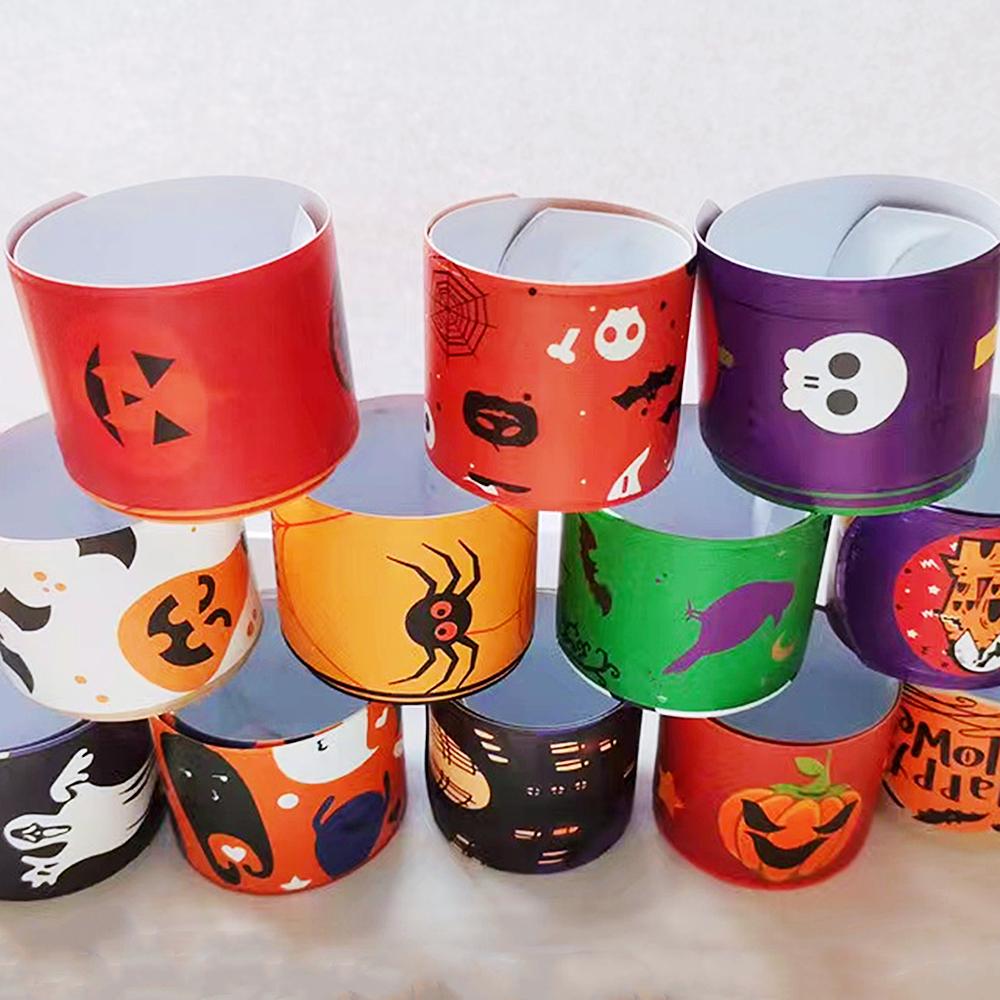 12Pcs Halloween Christmas Pattern Wristband Decoration Toys Kids Birthday Party Gifts Pinata Filler New Year's Party Favors