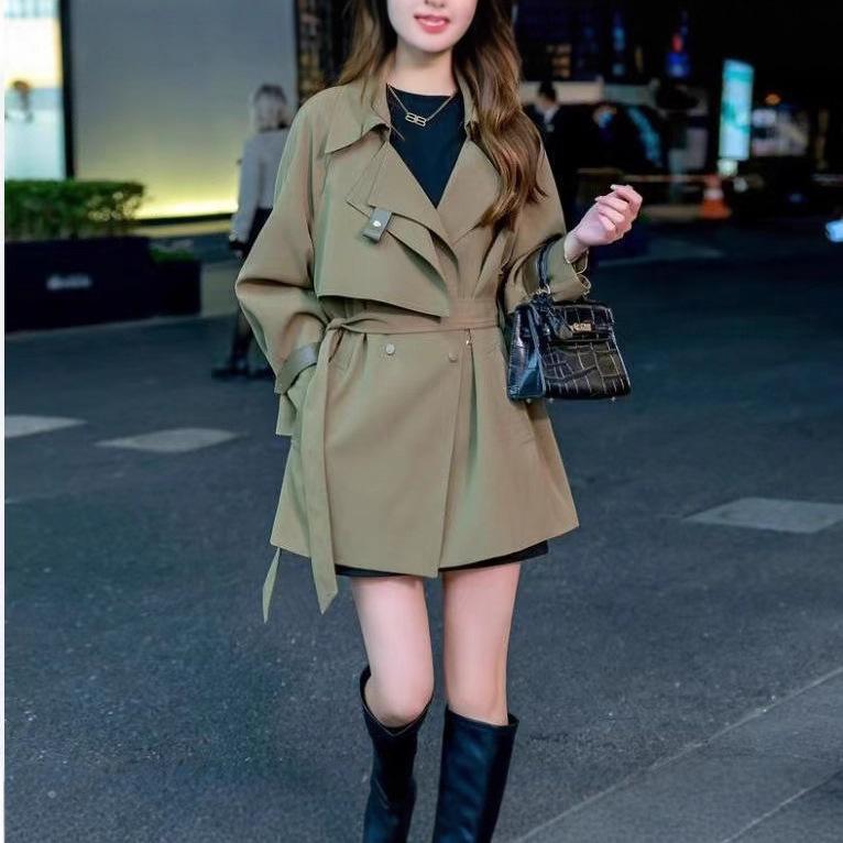 Petite High-End Trench Coat Jacket - 2025 New Spring/Autumn Korean-Style Fashionable Outerwear