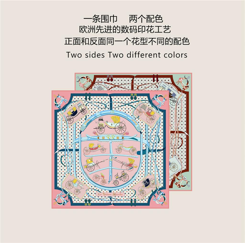 New Brand Two-sided Print Headband Scarf Women Fashion 90cm The Horse Hijab Bandana Neckerhicef Beach Sun Protection Shawl