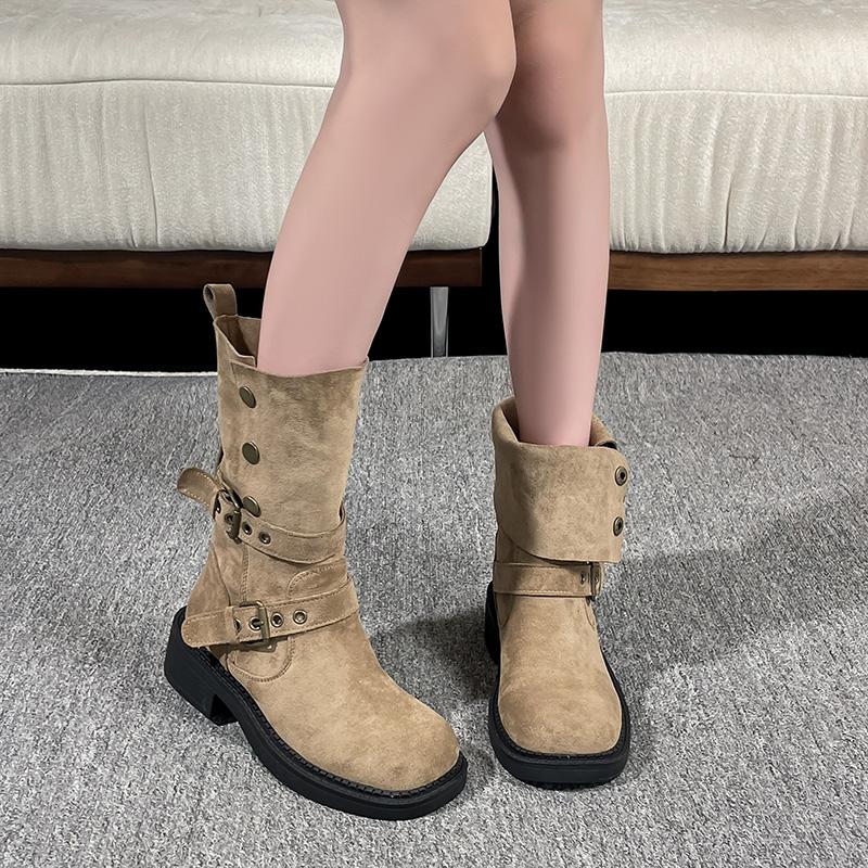 

Fashion Women s Boots Thi Bot Ort Boot Autumn Winter Western Cowboy Knight Boot Casual Faion Boots Synthetic Leather 35 хаки