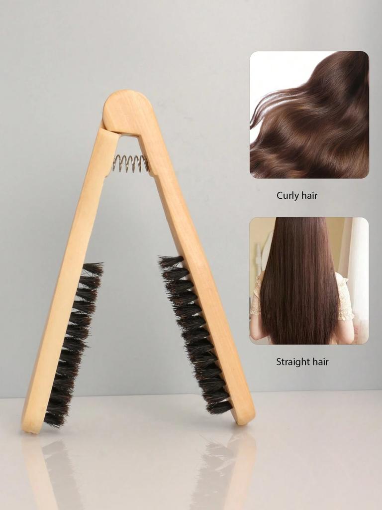 1/3/5pc Solid Wood V-Shaped Hair Straightener Comb Professional Salon Anti-Scald High Temp Resistant Styling Brush