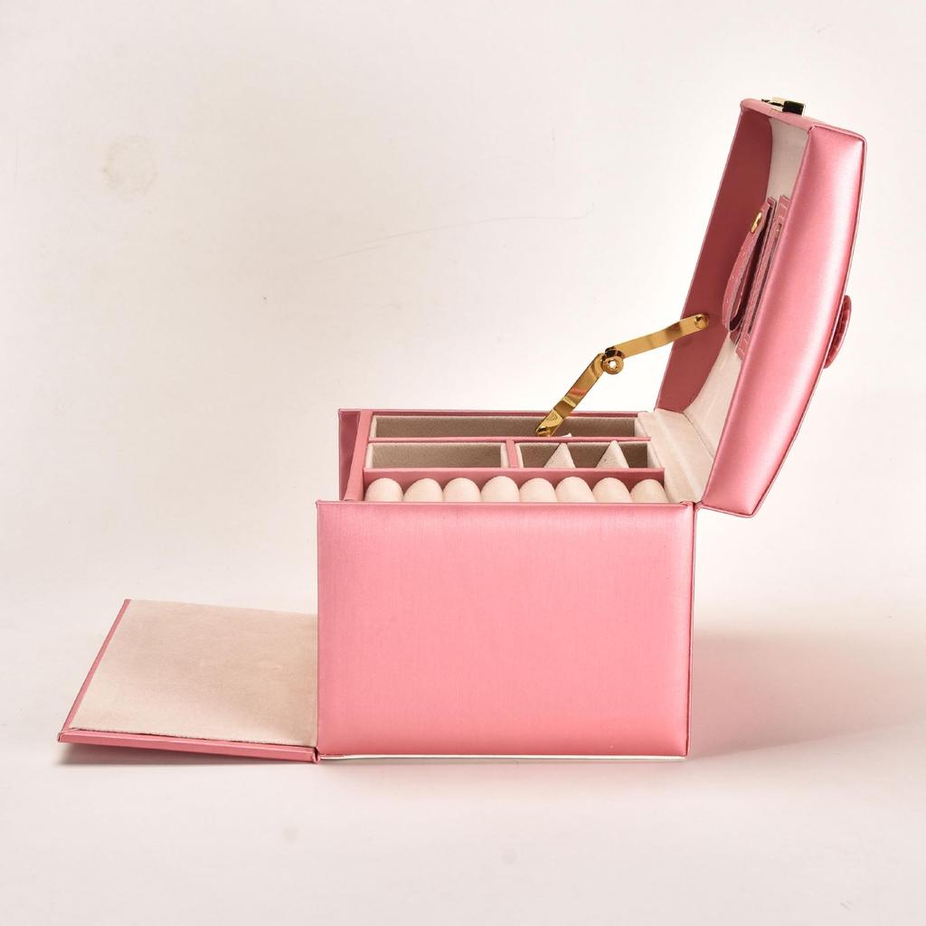 Elegant Three-Layer Jewelry Box: High-Capacity Storage for Necklaces, Earrings, and Rings