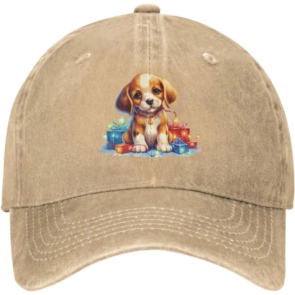 Beagle Puppy In Xmas Lights Hat for Men Baseball Hats with Design Hat