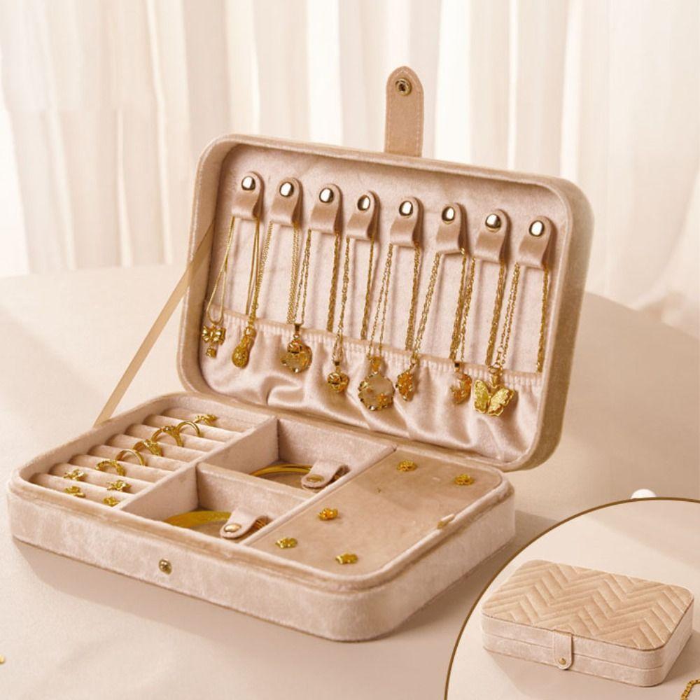 Large Capacity Velvet Jewelry Holder Bracelet Earrings Jewelry Storage Case  Vacation