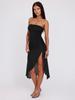 2024 Women's European & American Style Summer Backless Mesh Spliced Slim Irregular Bandeau Dress