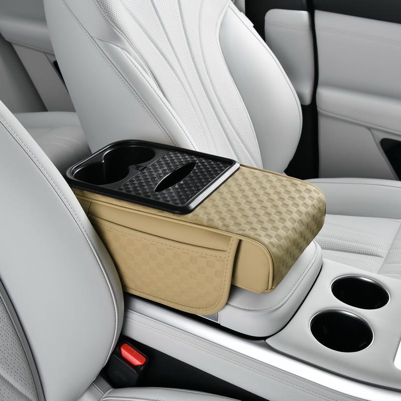 

with Cup Holder Car Arm Rest Cushion Tissue Box Car Center Console Mat Center Console style 2