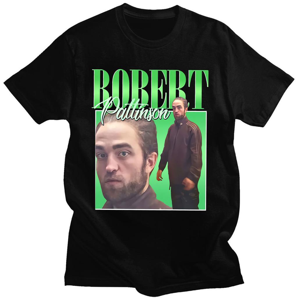 Robert Pattinson 90s Vintage Unisex Zwart T-shirt Unisex T-shirt Oversized Grafische T-shirts 100% Katoen T-shirt Unisex Dames T-shirts Tops
