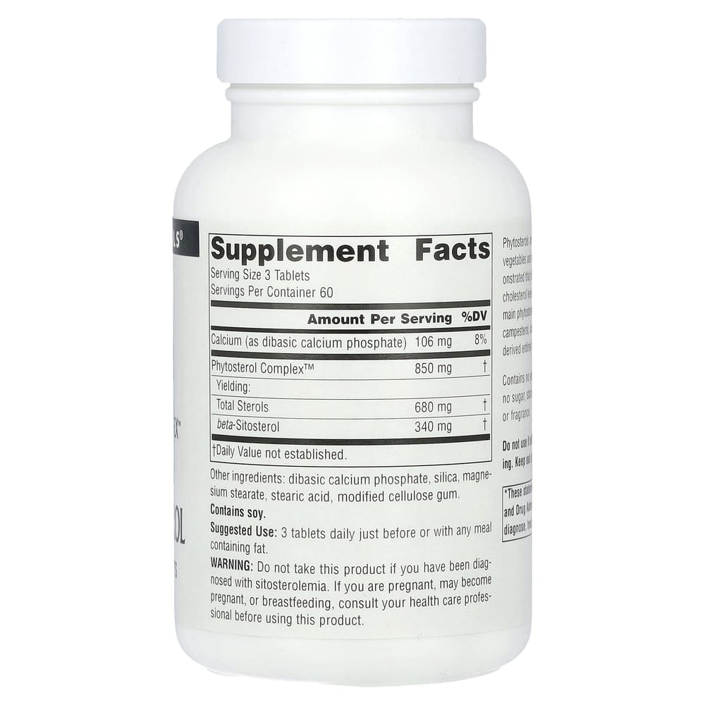 Source Naturals Phytosterol Complex with Beta-Sitosterol 340mg, 180 Tablets (113mg per tablet)