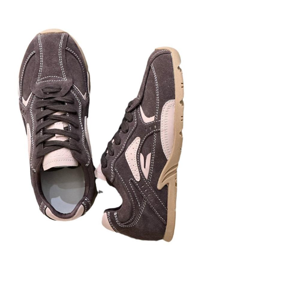 American retro color matching German training shoes women's ins tide 2025 early autumn new niche deconstruction soft-soled leather casual shoes