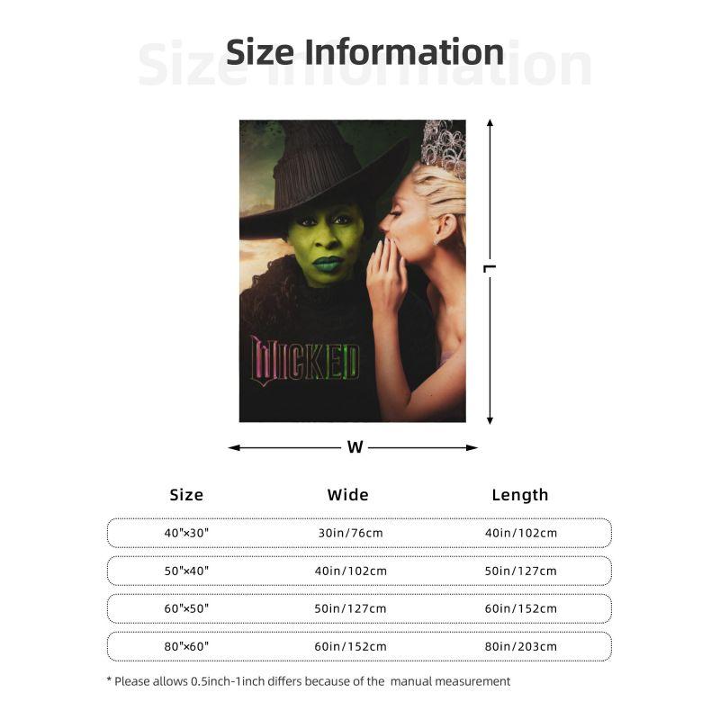Custom Wickeds Musical Movie Blanket Soft Fleece Spring Warm Flannel Throw Blankets for Sofa Outdoor Bedroom Bedspread