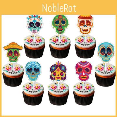 Halloween Skull Cake Topper Paper Party Decoration For Spooky Celebrations