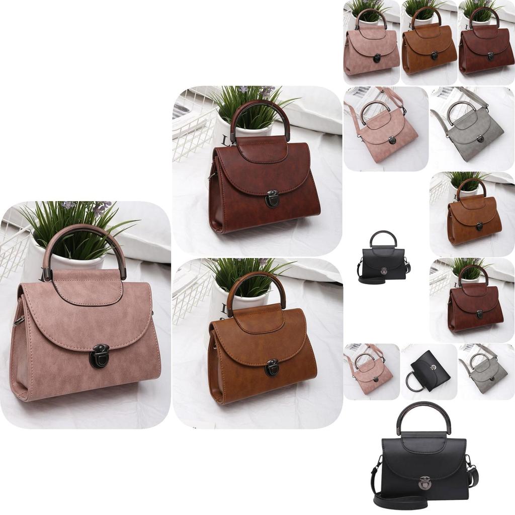 Trendy Lock Closure Pu Leather Handbag 2024 Versatile Commuting Urban Fashion