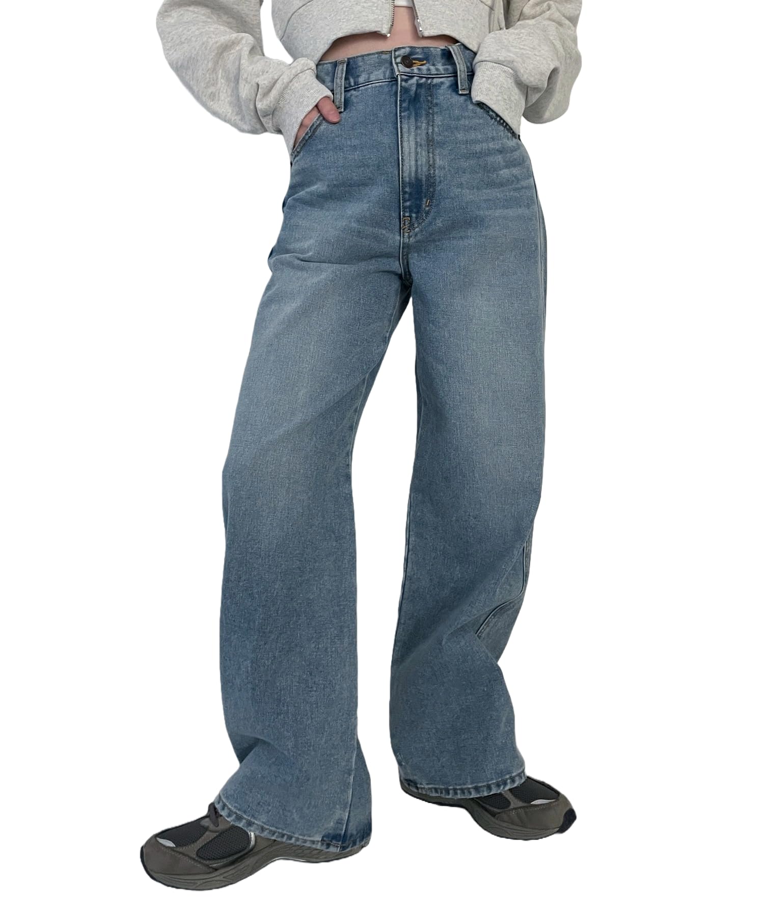 

WEGO Деним Деним Длинный Тип размера B Светлый деним Женские брюки, Брюки прямого кроя, Джинсы, Низ, Брюки, Простой, Повседневный, Стильный, Подарок, Классический,