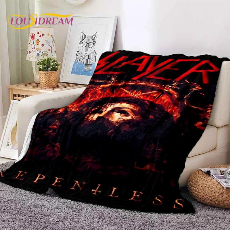 3D Rock Slayer Heavy Metal Band Soft Flannel Blankets,Throw Blanket Comfortable Blanket for Picnic Beds Sofa Home Bedroom Gifts