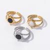 1/3pcs Yhpup Exclusive 2026 Trendy 316 Stainless Steel Circular Finger Ring Water Resistant Metal Attractive Chic Jewelry Women