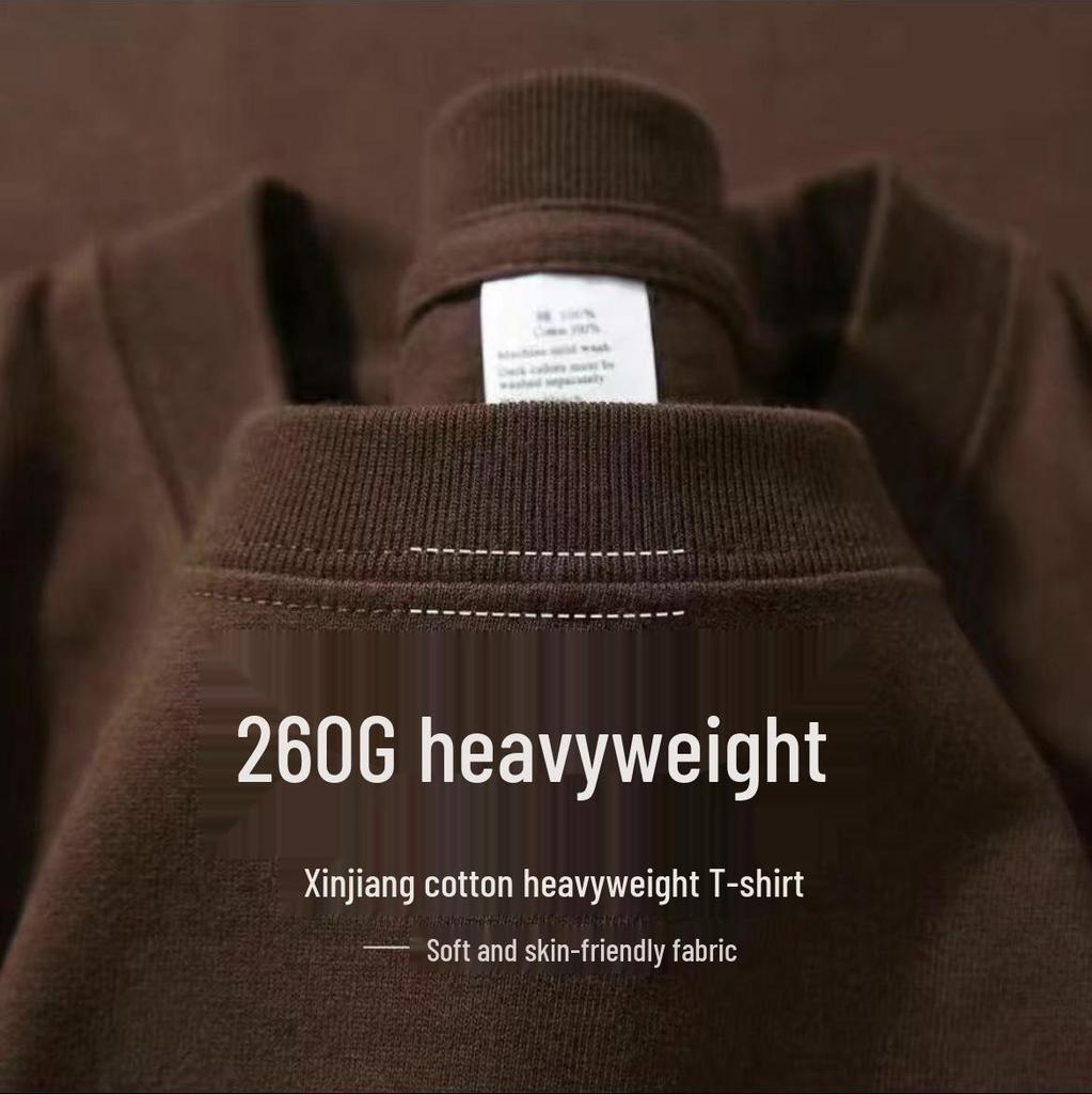 Dámske biele krátkorukávové tričko s nadmerným strihom, 260g, zo 100% bavlny