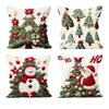 45x45cm Christmas Pillowcase Cartoon Santa Snowman Elk Pillow Case  Christmas Decoration