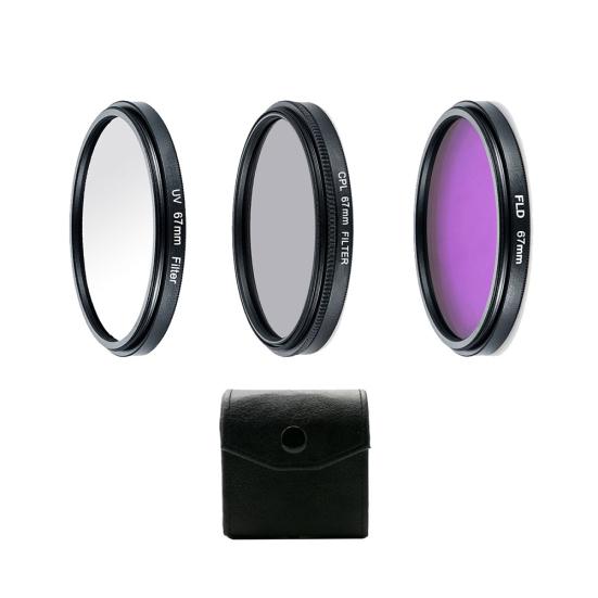 Professional UV CPL Polarizer FLD Photo Photography Filter Kit for SLR Camera
