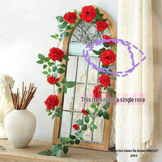 Искусственная роза, вьющаяся, для украшения стен или труб