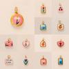 Colorful Dopamine Pendant Flower Fruit Love Shell Drip Oil Printed Pendant  Trend Diy Charms Jewelry Making Accessories