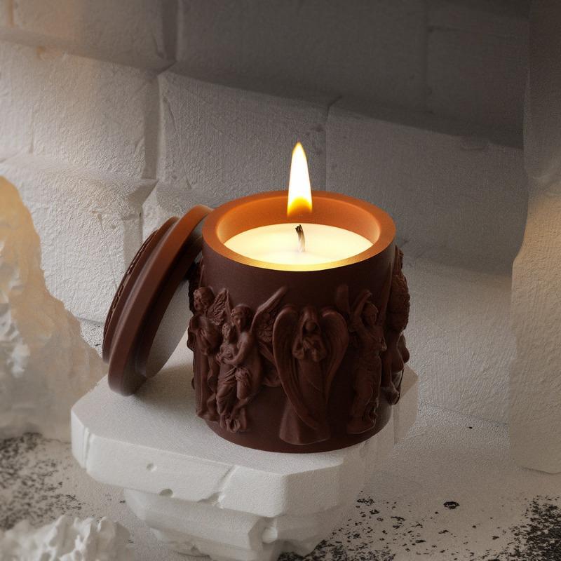 Statue Candle Cup Silicone Mold DIY Storage Jar Aroma Candle Resin Mold Gift Home Decoration