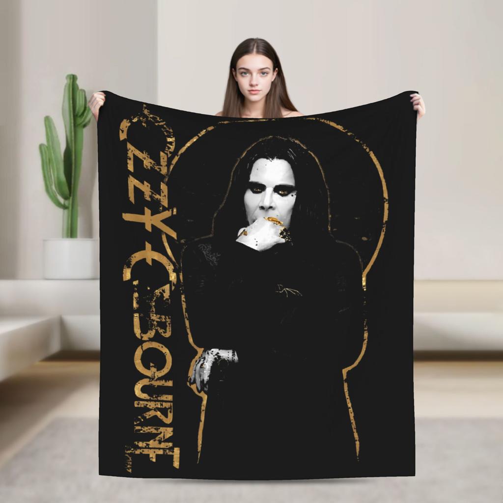 Ozzy RIP Ozzy Osbourne Koc w stylu vintage Koc podróżny do biura Koc flanelowy na zewnątrz Ciepły Miękki Wysokiej jakości Pled Prezent