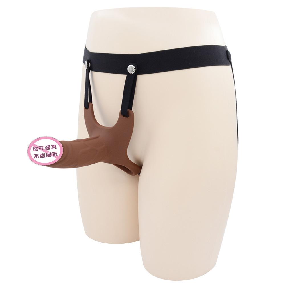 Silicone Hollow Penis Set Wearables for Males Lengthened Delay Ring Dildo Sets Bigger and Thicker Couple Sex Toys