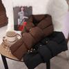 Casual Solid Color Cotton Padded Scarf Windproof Keep Warm Cross Feather Shawl Apparel Accessories Down Neck Scarf Girls