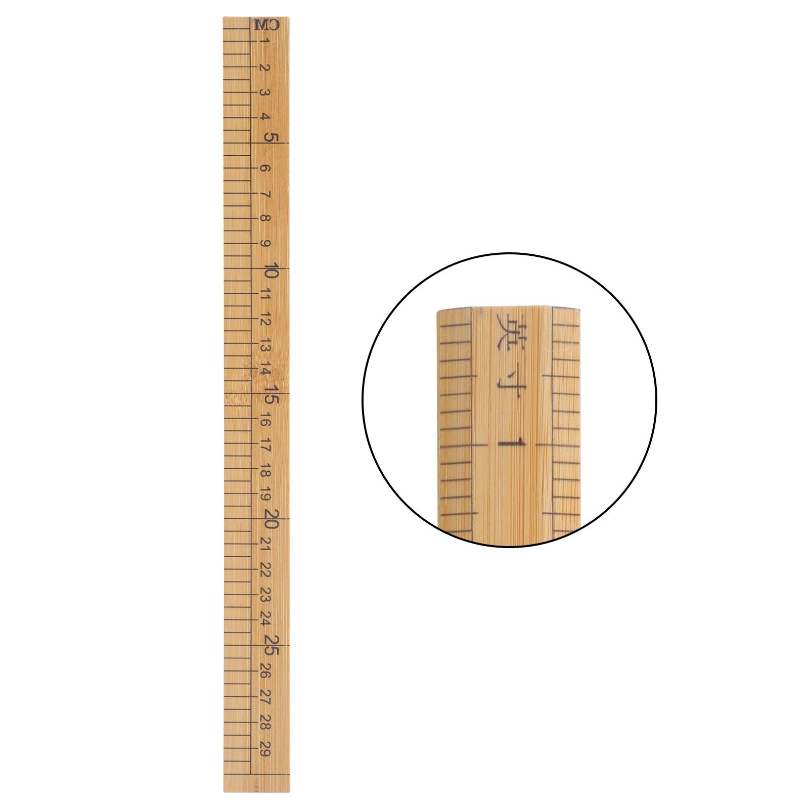 Wooden Measuring Ruler, Double-Sided Scale Drafting Rulers for Student