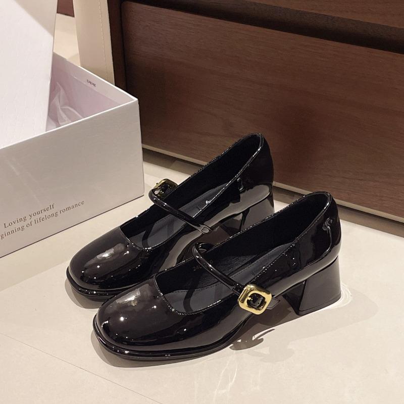 2025Women's Shoes Mary Jane Shoes Luxury Leather Dress Shoe French Princess Single Shoes Ladies Dance Shoe Zapato Mujer