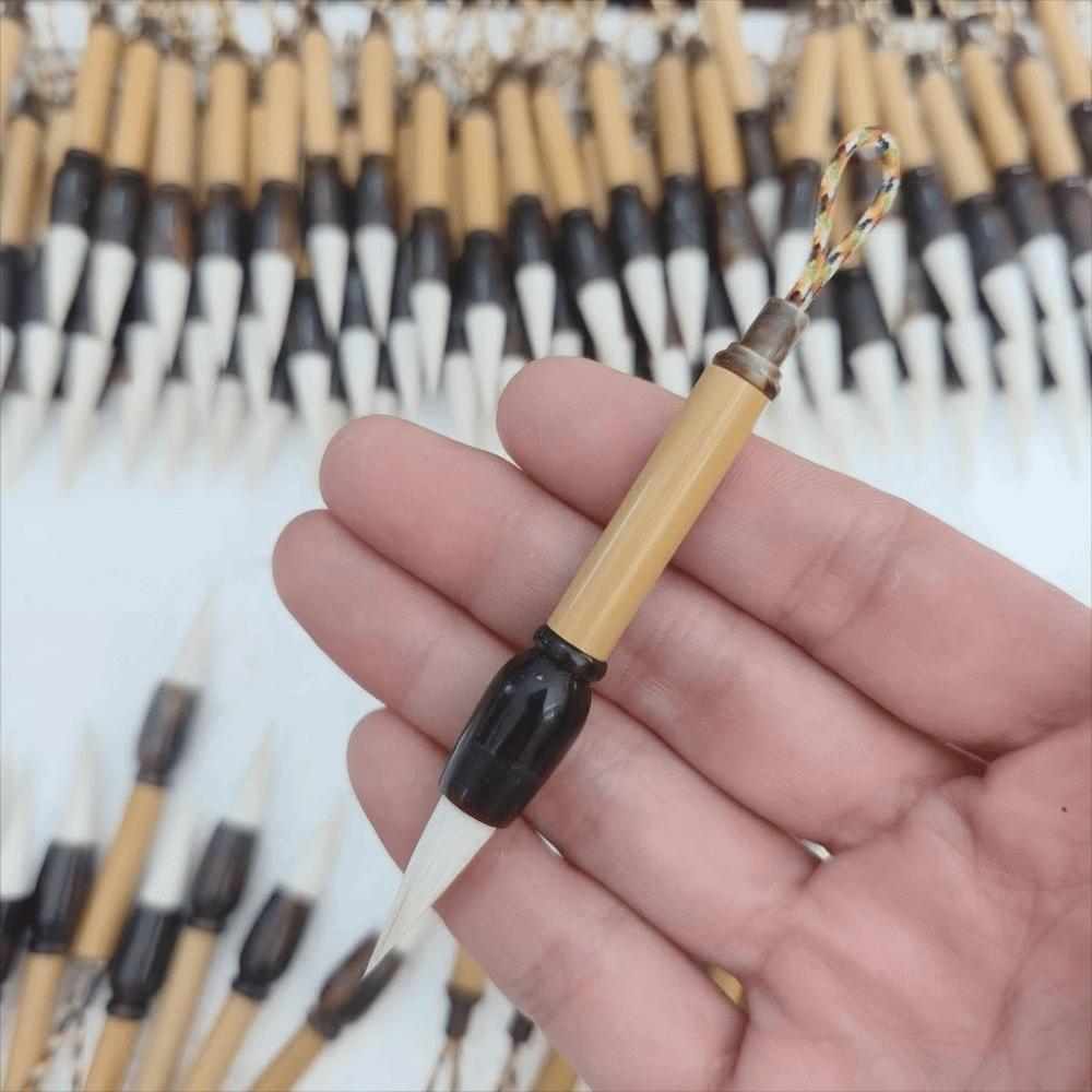 9cm Size Mini Chinese Calligraphy Brush Bamboo Handle Traditional Ink Writing Brush Daily Practice