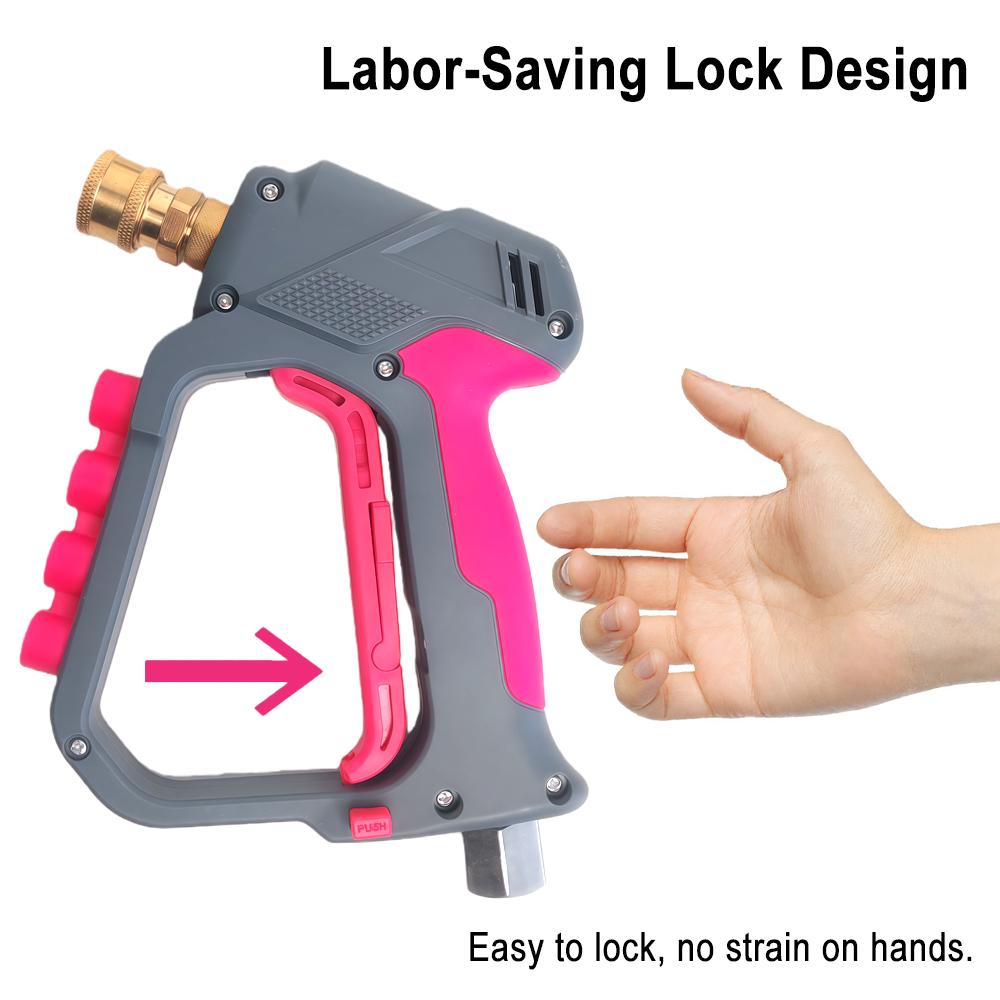 Short Gun Anti-Tangle Rotating High Pressure Car Wash Gun with 4-Color Nozzle Home Use SetPractical tools