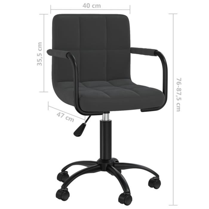 VidaXL Chaises pivotantes de salle à manger 4 pcs Noir Velours