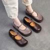 Johnature Flache Retro-Schuhe aus echtem Leder mit weicher Sohle, bequeme, leichte Pendlerschuhe für Damen