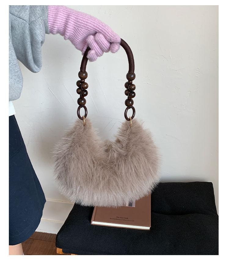Hairy Hand Carry Small Bag Women's 2025 New Trendy Fashion Commuter Underarm Cloud Bag Autumn and Winter Versatile Shoulder Bag