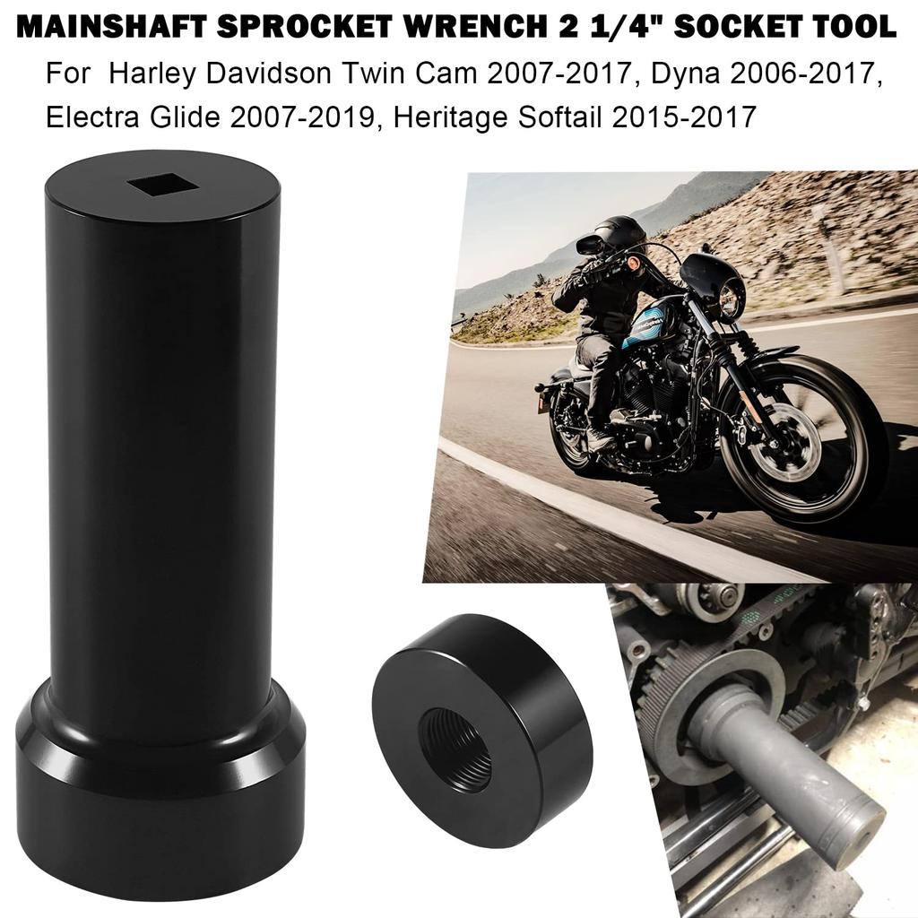 2-1/4" Main Shaft Sprocket Pulley Wrench Lock Nut Main Shaft Socket Tool for Harley