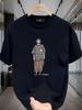 Heavy cotton trendy brand printed shortsleeved Tshirt mens summer new casual large size loose versatile top