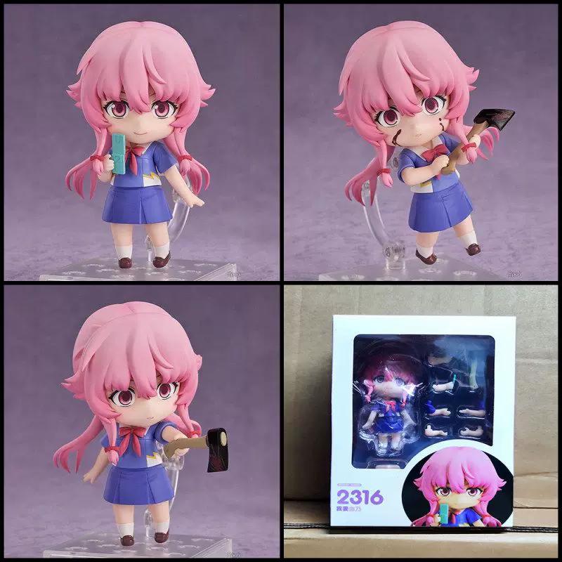 Nendoroid New Yuno Gasai 2316 Future Diary Articulated Action Figures Anime Model Toys With Swappable Face Desktop Ornament Gift