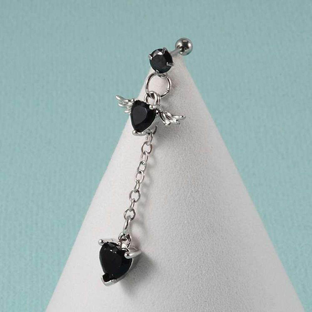 

Heart Pendent Niche Design Ear Studs Korean Style Earrings Women Dangle Earrings Ear Bone Nail