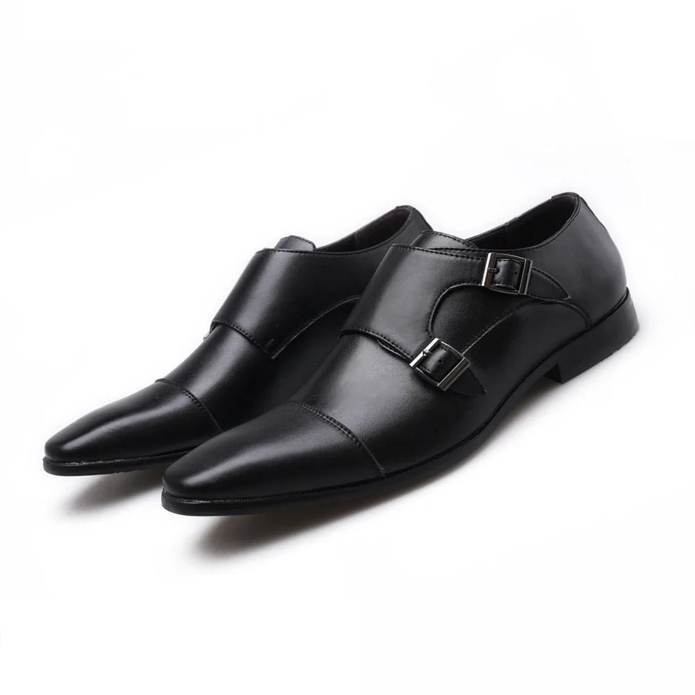 Fashion Classic Monk Shoes for Men Luxury Brand Design Wedding Shoes for Male Plus Size Men Business Office Leather Shoes for Men