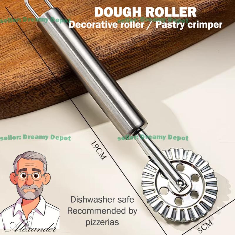 

Stainless Steel Pizza Cutter Roller with Oak Handle Bakery Tool for Slicing Dough Cookies Pastry Wholesale