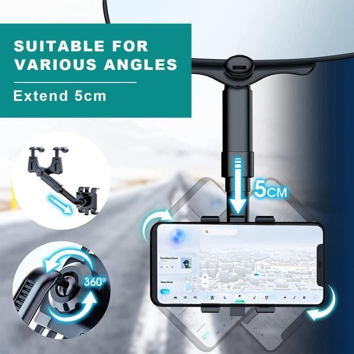 AJW-Support Téléphone Voiture Support Rétroviseur Telephone Voiture Support de Téléphone pour Voiture Rétroviseur Voiture Univ[564]