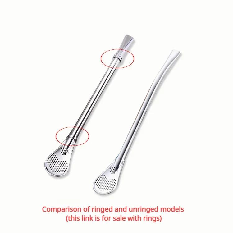 Colorful 304 Stainless Steel Tea Drinking Straws Spoon Yerba Mate Tea Filter Reusable Bombilla Gourd Tea Tools Bar Accessories